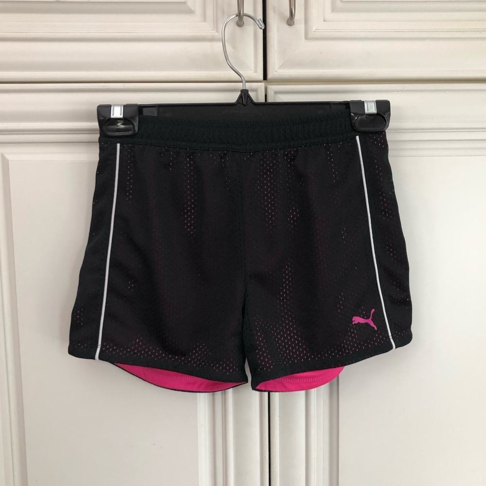 PUMA double layer girls athletic shorts